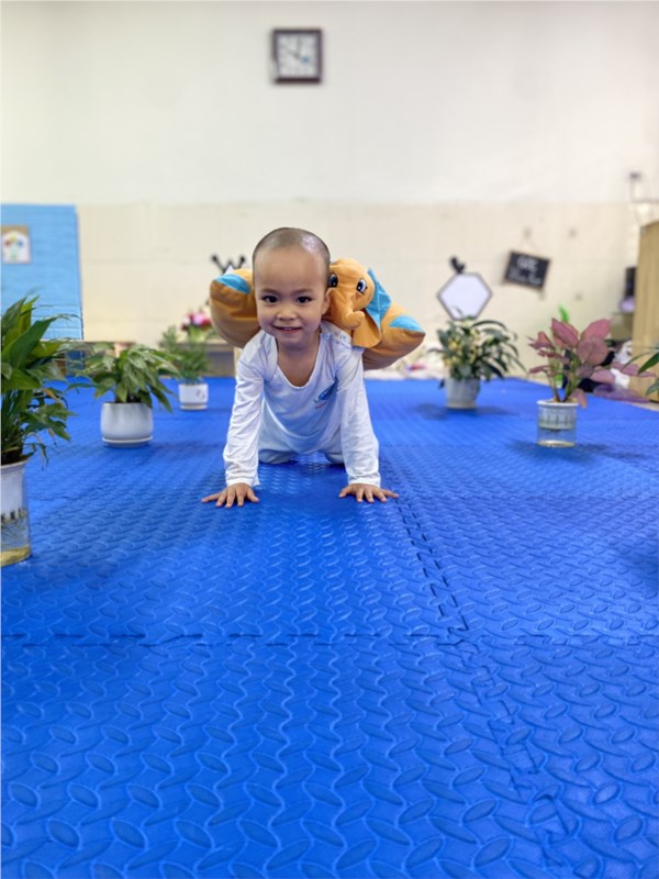 Các bé lớp D2 học PTVĐ